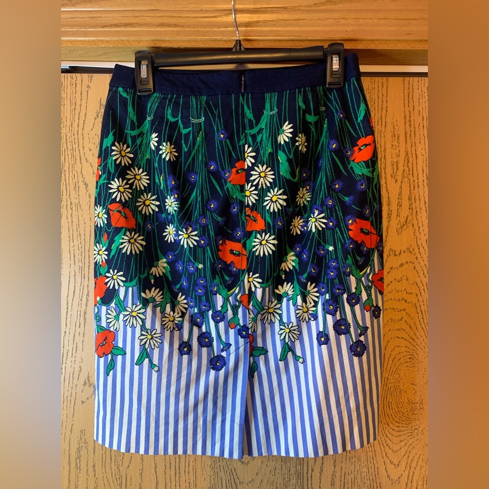 Anthropologie Postmark Vertical Garden Navy Blue Pencil Skirt NWOT - Picture 4 of 6